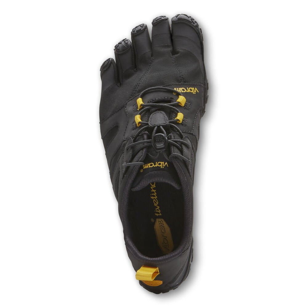 Vibram Five Fingers Mens Running Shoes - Black/Yellow - V-Trail 2.0 - 92143-GAPH